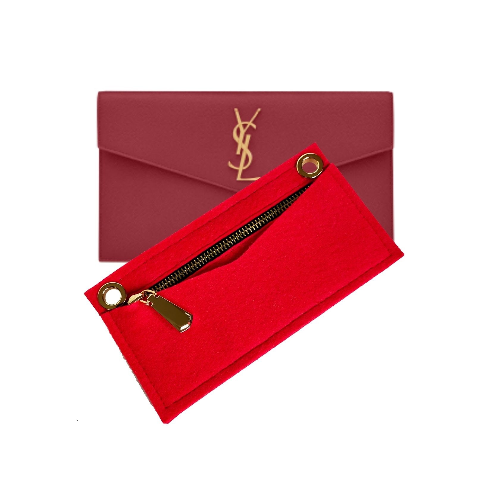 NIB!* NEW SAINT LAURENT YSL Pebbled Leather Uptown Baby Pouch Clutch  Mustard