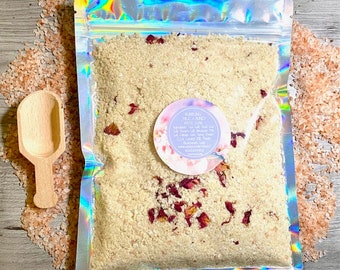 Sales de baño de leche burbujeante / Sales de baño / Baño de leche / Baño de leche de miel / Cuidado personal / Regalo / Favor de fiesta / Baño en remojo / Regalo de spa / Regalo para ella