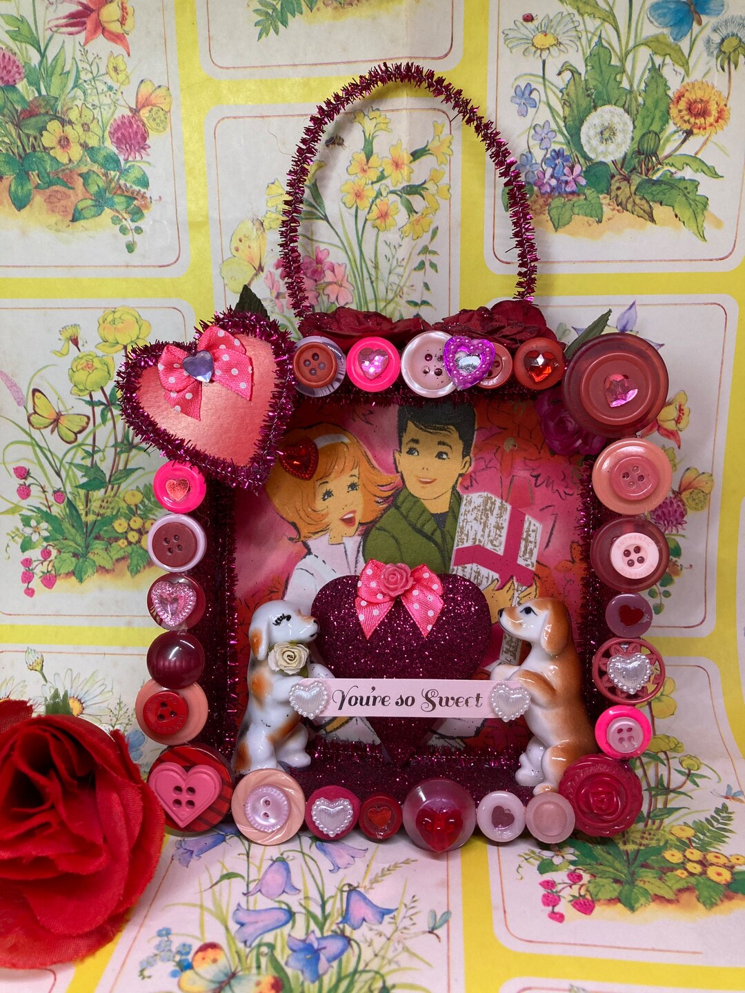 Handmade Vintage Diorama Shadow Box Wall Hanging Valentines Etsy