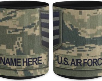 Personalized US Air Force Coffee Mug - US Air Force (USAF) Staff Sergeant (SSgt) Rank, Customized Name or Text, 15 oz Cup, us air force gift