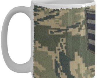 US Air Force Staff Sergeant (SSgt) E5 Coffee Mug - Gift for Veteran, Airman, Promotion 15 oz or 11 oz Cup
