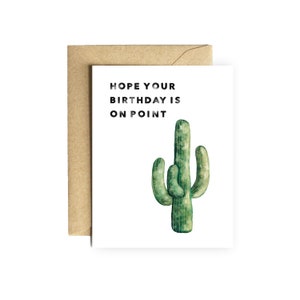carte d’anniversaire Cactus | « J’espère que votre anniversaire est sur le point » amoureux des plantes jeu de mots drôle mignon carte d’anniversaire ami petite amie cactus succulent
