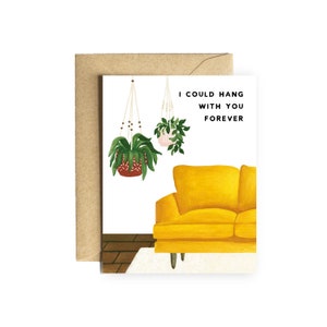 Hanging Plants Card « Hang With You Forever » mignon ami d’anniversaire garçon pour lui pour sa petite amie petit ami mari femme anniversaire valentin