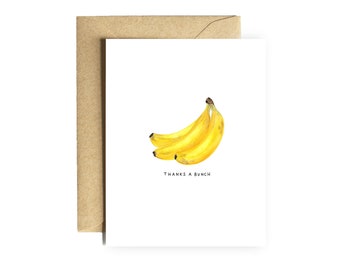 Thanks a Bunch Bananas than You Card fried boss employee partner teacher baby shower bridal wedding birthday