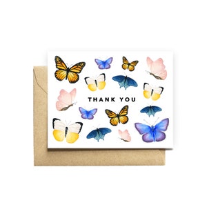 Merci Carte papillons nounou professeur ami collègue cousin baby-sitter animal gardien chien sitter cadeau papeterie assez mignon doux simple