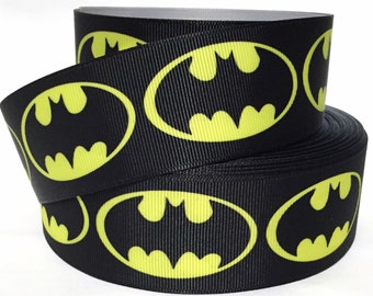 BATMAN CHEVRON SUPER HERO 1.5/" Grosgrain Ribbon Various Yards SHIP FROM USA