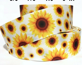 1/"inch 25mm 3 Metres Grosgrain Daisy Flower Print Ribbon 5 Colours