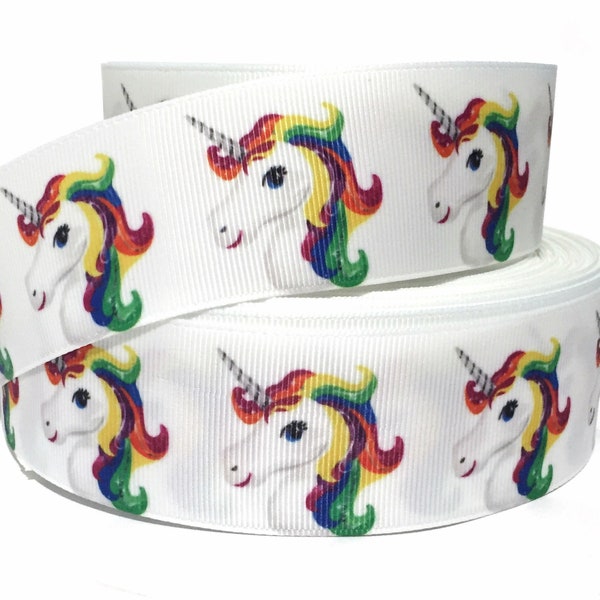 GROSGRAIN RIBBON 5/8", 7/8",1.5", 3"  UNICORN Rainbows  U16 Printed Unicorns (Buy Another One,Add to Cart, Save on Combine Shipping) Active