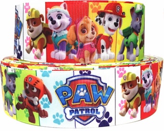 Paw Patrol Printed Grosgrain Ribbon 10mm 3/8" wide 1 2 5 10m Paw Patrol Printed Grosgrain Ribbon 10mm 3/8" wide 1 2 5 10m