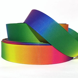 GROSGRAIN RIBBON 5/8", 7/8", 1.5", 3" Rainbows Ombre Colors Printed Sold By the Yard Buy Another One, Add to Cart, Save on Combine Shipping