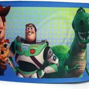 GROSGRAIN RIBBON 5/8", 7/8",1.5" & 3" Toy Story Cartoon Dinosaur Dog Pig Printed ( Buy Another One, Add to Cart,  Save on Combine Shipping )
