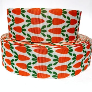 Grosgrain Ribbon 5/8", 7/8", 1.5", 3"  Easter Bunny Carrots Rabbits Printed ( Buy Another One, Add to Cart,  Save on Combine Shipping )
