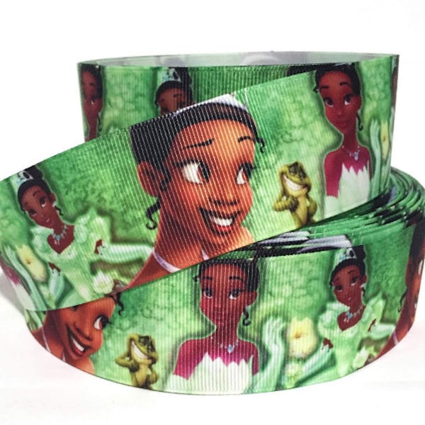 Grosgrain Ribbon 5/8", 7/8", 1.5" & 3" Tiana Princess Cartoon Printed Buy Another One, Add to Cart, Save on Combine Shipping