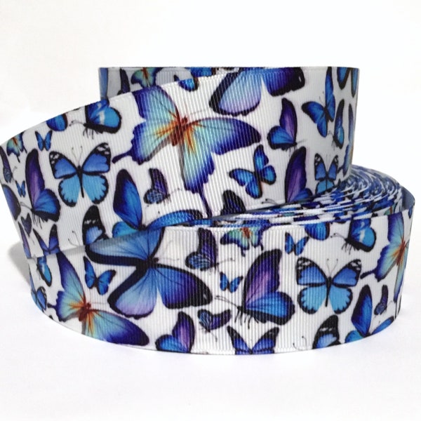 Grosgrain Ribbon 5/8", 7/8", 1.5" & 3" Butterflies Butterfly B2T Blue Printed - USA Seller (  Add to Cart,  Save on Combine Shipping )