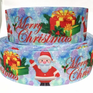 GROSGRAIN RIBBON 7/8&quot; & 1.5&quot; Christmas Santa- Snowman - C6 - Printed By the Yard ( Buy Another One, Add to Cart,  Save on Combine Shipping )