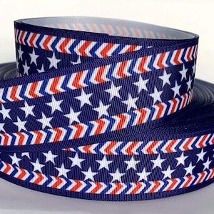 Grosgrain Ribbon 5/8", 7/8", 1.5", 3" 4th of July Stars Stripes Independence Day Printed  Add to Cart,  Save on Combine Shipping