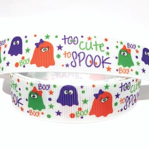 Grosgrain Ribbon 5/8", 7/8", 1.5", 3" HALLOWEEN Ghosts Cute Printed USA Seller ( Buy Another One, Add to Cart,  Save on Combine Shipping )