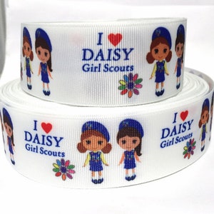 GROSGRAIN RIBBON 5/8", 7/8", 1.5", 3" Kids Fun Daisy Printed By the Yard ( Buy Another One, Add to Cart,  Save on Combine Shipping )