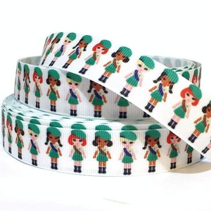 GROSGRAIN RIBBON 5/8", 7/8", 1.5", 3" Kids Fun Cookies Troops Printed By the Yard ( Add to Cart,  Save on Combine Shipping )