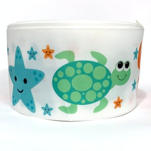 Grosgrain Ribbon 5/8", 7/8", 1.5", 3" Crabs Fish Ocean Sea Turtle Seahorse Printed  Add to Cart,  Save on Combine Shipping