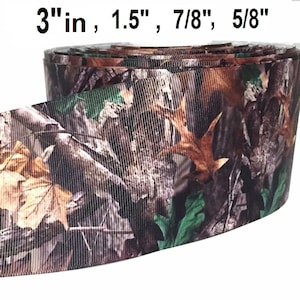 GROSGRAIN RIBBON 5/8", 7/8", 1.5",  3"  Tree Camouflage CM4 Camo Printed ( Buy Another One, Add to Cart,  Save on Combine Shipping )