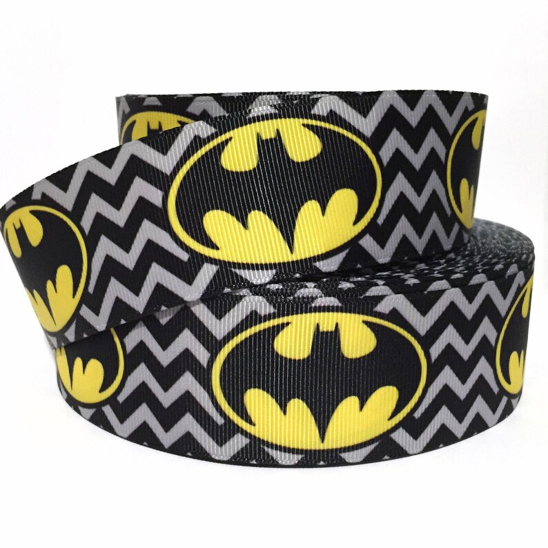 BATMAN CHEVRON SUPER HERO 1.5/" Grosgrain Ribbon Various Yards SHIP FROM USA