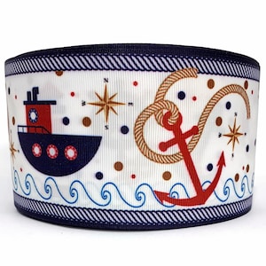 Grosgrain Ribbon 5/8", 7/8", 1.5", 3" Boats Anchors Sailing Ocean Sea Compass Lighthouse Printed  Add to Cart,  Save on Combine Shipping