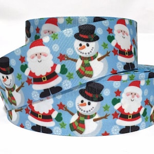 GROSGRAIN RIBBON 5/8", 7/8",  1.5", 3" Snowman, Snowflakes  Christmas Winter Printed ( Add to Cart, Save on Combine Shipping)