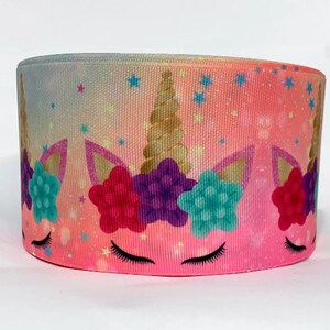 GROSGRAIN RIBBON  5/8", 7/8", 1.5" & 3" Unicorns Flowers Stars Printed  ( Buy Another One, Add to Cart,  Save on Combine Shipping )