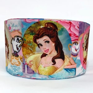 Grosgrain Ribbon 5/8", 7/8" 1.5" &  3" Princess Beauty and The Beast Printed USA Seller ( Add to Cart,  Save on Combine Shipping)