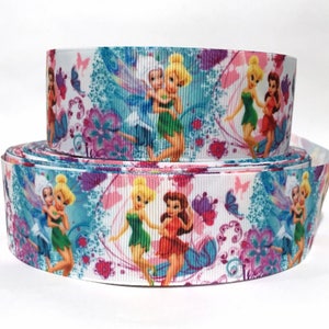 Grosgrain Ribbon 5/8", 7/8", 1.5", 3" Tinkerbell Fairy Tb3 Printed USA SELLER ( Buy Another One, Add to Cart,  Save on Combine Shipping )