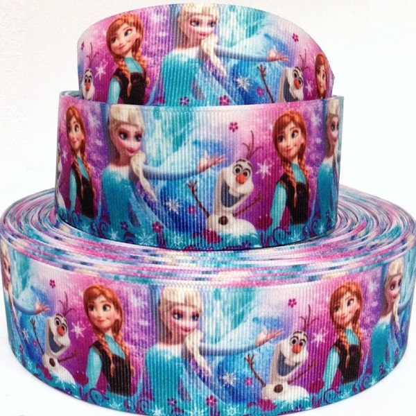 Grosgrain Ribbon 5/8" , 7/8" , 1.5",  3"  Frozen Elsa Anna Princess Snowman - F1 - Printed  ( Add to Cart,  Save on Combine Shipping )