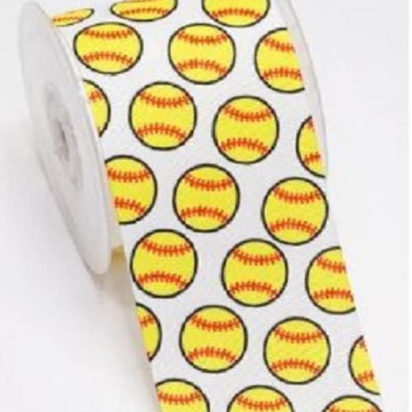 GROSGRAIN RIBBON 5/8", 7/8", 1.5" & 3" Baseball Softball Sports Games Teams Ball ( Buy Another One, Add to Cart,  Save on Combine Shipping )