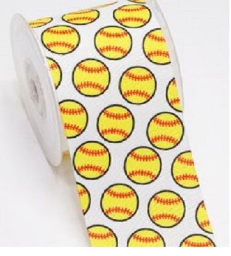 GROSGRAIN RIBBON 5/8, 7/8, 1.5 & 3 Baseball Softball Sports Games Teams Ball Buy Another One, Add to Cart, Save on Combine Shipping image 1