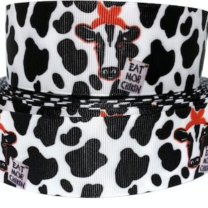 Grosgrain Ribbon 5/8", 7/8" & 1.5", 3" Cow Print c9 Printed for Gifts  Hairbows, Crafts ( Add to Cart,  Save on Combine Shipping )