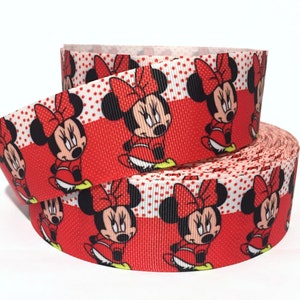 GROSGRAIN RIBBON 5/8", 7/8", 1.5", 3"  Minnie Mouse M4N Printed  By the Yard ( Buy Another One, Add to Cart,  Save on Combine Shipping )