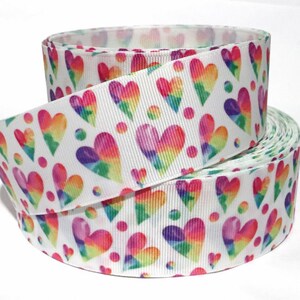 GROSGRAIN RIBBON 5/8", 7/8", 1.5" & 3" Valentine's Day Hearts for Gifts Hairbows Printed ( Add to Cart,  Save on Combine Shipping )