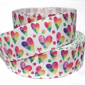 GROSGRAIN RIBBON 5/8", 7/8", 1.5" & 3" Valentine's Day Hearts for Gifts Hairbows Printed ( Add to Cart,  Save on Combine Shipping )