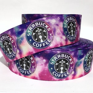 GROSGRAIN RIBBON 5/8", 7/8", 1.5" & 3" Drink Dessert Galaxy Purple Printed ( Buy Another One, Add to Cart,  Save on Combine Shipping)