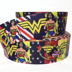 GROSGRAIN RIBBON 5/8", 7/8", 1.5" & 3" Kids fun Games Heroine Printed By the Yard ( Add to Cart,  Save on Combine Shipping )