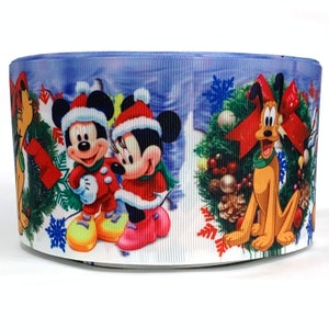 GROSGRAIN RIBBON 5/8&quot;, 7/8&quot;, 1.5&quot;, 3&quot; Mickey Minnie Mouse Christmas Birthday Gift  ( Add to Cart,  Save on Combine Shipping )