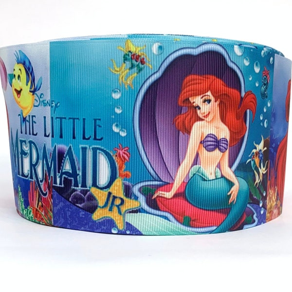 Grosgrain Ribbon 5/8", 7/8", 1.5" & 3" Little Mermaid Princess Ariel water Printed Buy Another One, Add to Cart, Save on Combine Shipping