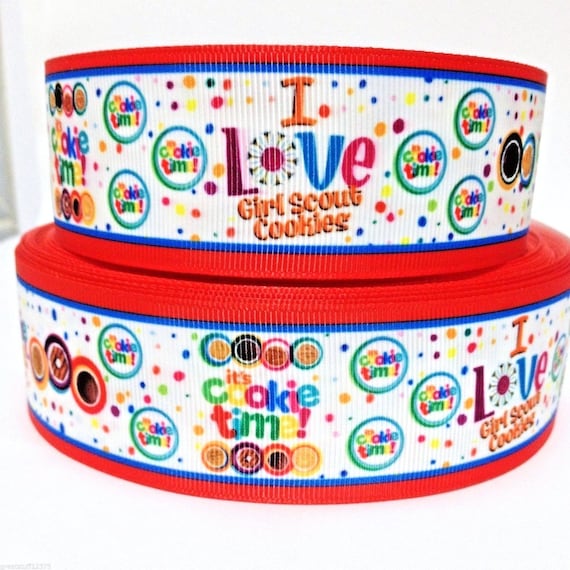 Girl Scout Cookies 1/" grosgrain ribbon the listing is for 5 yards total