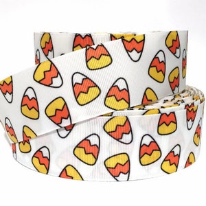 Grosgrain Ribbon 5/8", 7/8", 1.5", 3"  HALLOWEEN CANDY Corn  Printed USA Seller ( Buy Another One, Add to Cart,  Save on Combine Shipping )