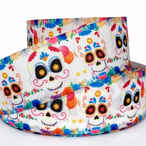 Grosgrain Ribbon 5/8", 7/8", 1.5" & 3" Skulls Balloons Halloween Printed  USA Seller ( Add to Cart,  Save on Combine Shipping )