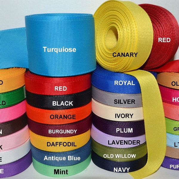 5/8" Solid Grosgrain Ribbon  ( 5 Yards of 1 Color )  (  Add to cart to Save on  Combine Shipping  )  BULK