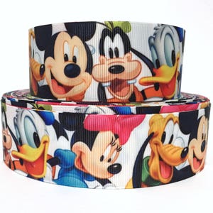 GROSGRAIN RIBBON 5/8", 7/8", 1.5", 3" Mickey Mouse M1  Printed ( Buy Another One, Add to Cart,  Save on Combine Shipping )