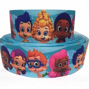 Grosgrain Ribbon 5/8", 7/8", 1.5" & 3" Bubble Guppies Fish Cartoon Animals Printed Buy Another One, Add to Cart, Save on Combine Shipping