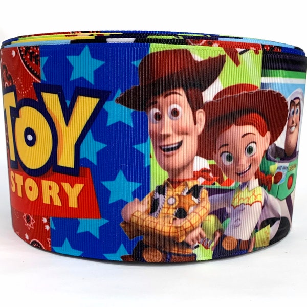 GROSGRAIN RIBBON 5/8", 7/8", 1.5", 3"  Toy Story Woody Blue Printed By the Yard ( Add to Cart,  Save on Combine Shipping )