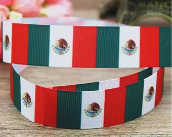GROSGRAIN RIBBON  7/8" Mexico and designs  Printed ( Buy Another One, Add to Cart,  Save on Combine Shipping )